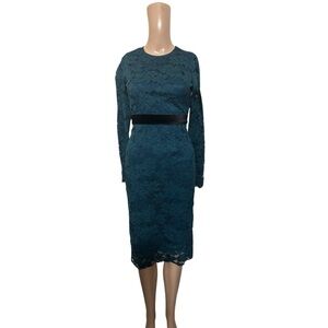 Rachel Parcell Teal Long Sleeve Lace Dress